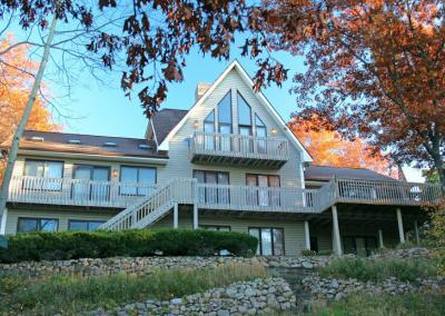 Exterior of a house with a deck